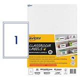 AVERY 983000 CLASSROOM LABELS 1996 X 2891MM WHITE PACK 20