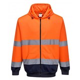 PORTWEST HIGH VISIBILITY ZIPPED HOODY TWOTONE XL ORANGE NAVY