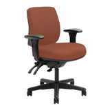 DAL ERGOSELECT SPARK ERGONOMIC CHAIR MEDIUM BACK 3 LEVER SEAT SLIDE BLACK NYLON BASE ADJUSTABLE ARMS BRICK