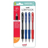 UNIBALL SN100 LAKNOCK RETRACTABLE BALLPOINT PENS 07MM ASSORTED PACK 4