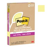 POSTIT 4621R4SSCY SUPER STICKY NOTES 101 X 152MM RECYCLED LINED CANARY YELLOW PACK 4