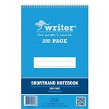 WRITER SHORTHAND SPIRAL NOTE BOOK 8MM RULED 60GSM 200 PAGES 200 X 125MM