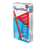 PAPERMATE PROFILE RETRACTABLE BALLPOINT PEN 10MM RED PACK 12