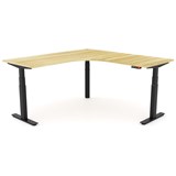 OLG AGILE ELECTRIC TRIPLE 3 COLUMN WORKSTATION RH 1800 X 1800 X 750MM BLACK FRAME NEW OAK TOP