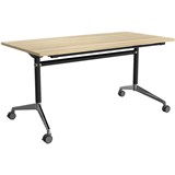 OLG MODULUS FLIP TABLE 1200 X 750MM BLACK FRAME NEW OAK TOP