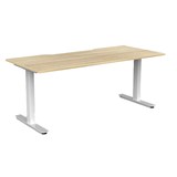 OLG AGILE FIXED HEIGHT INDIVIDUAL DESK WORKSTATION WHITE FRAME 1800MM X 750MM NORDIC MAPLE TOP