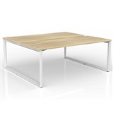 OLG ANVIL 2PERSON DSD WORKSTATION WHITE FRAME 1800 X 750MM NEW OAK RAVINE
