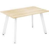 OLG FLARE TABLE 4 LEG WHITE FRAME 1200 X 750MM NEW OAK RAVINE