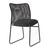 CALI VISITORS CHAIR MESH BACK WITH BLACK FABRIC SEAT