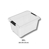 PROTEXT STORAGE TUB WITH CLIP LOCK LID 15 LITRE CLEAR