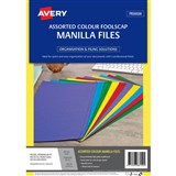 AVERY MANILLA FOLDERS ASST COLOURS PK 20